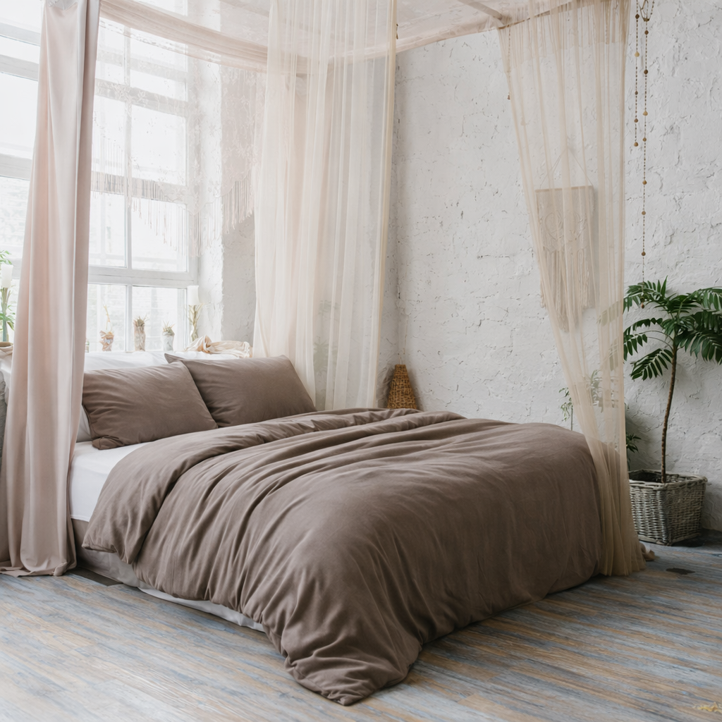 Beach House Påslakan Plain Coffee